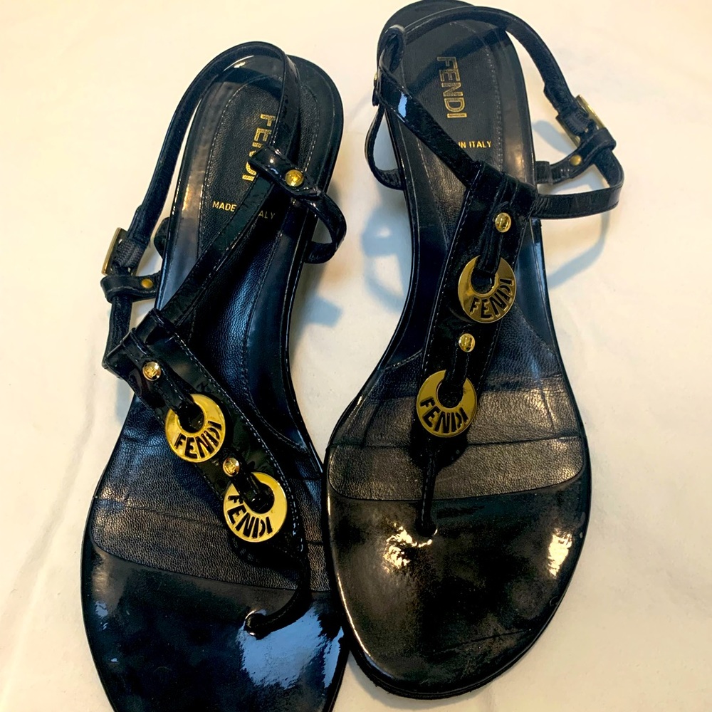Black Fendi sandals size 9.5